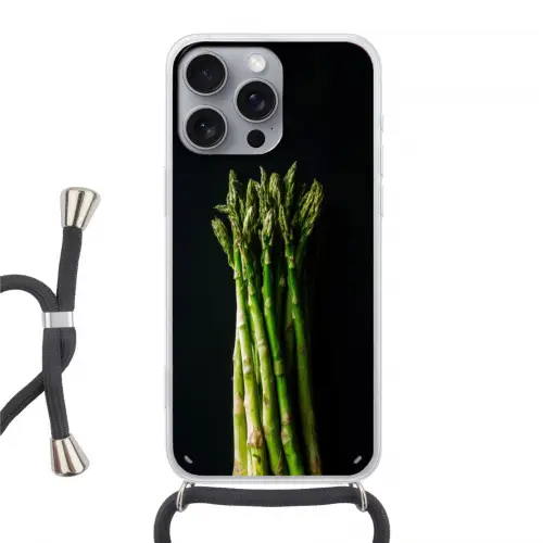 Asperges - Felgroen Hoesje iPhone 16 Pro Max met koord klein -3d