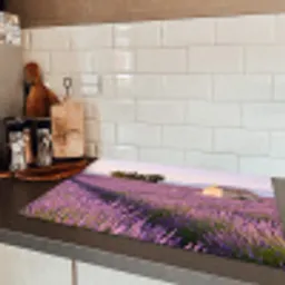 Lavendel - Landschap - Sereen - Paars Inductie beschermer vinyl 3mm klein -sfeer3