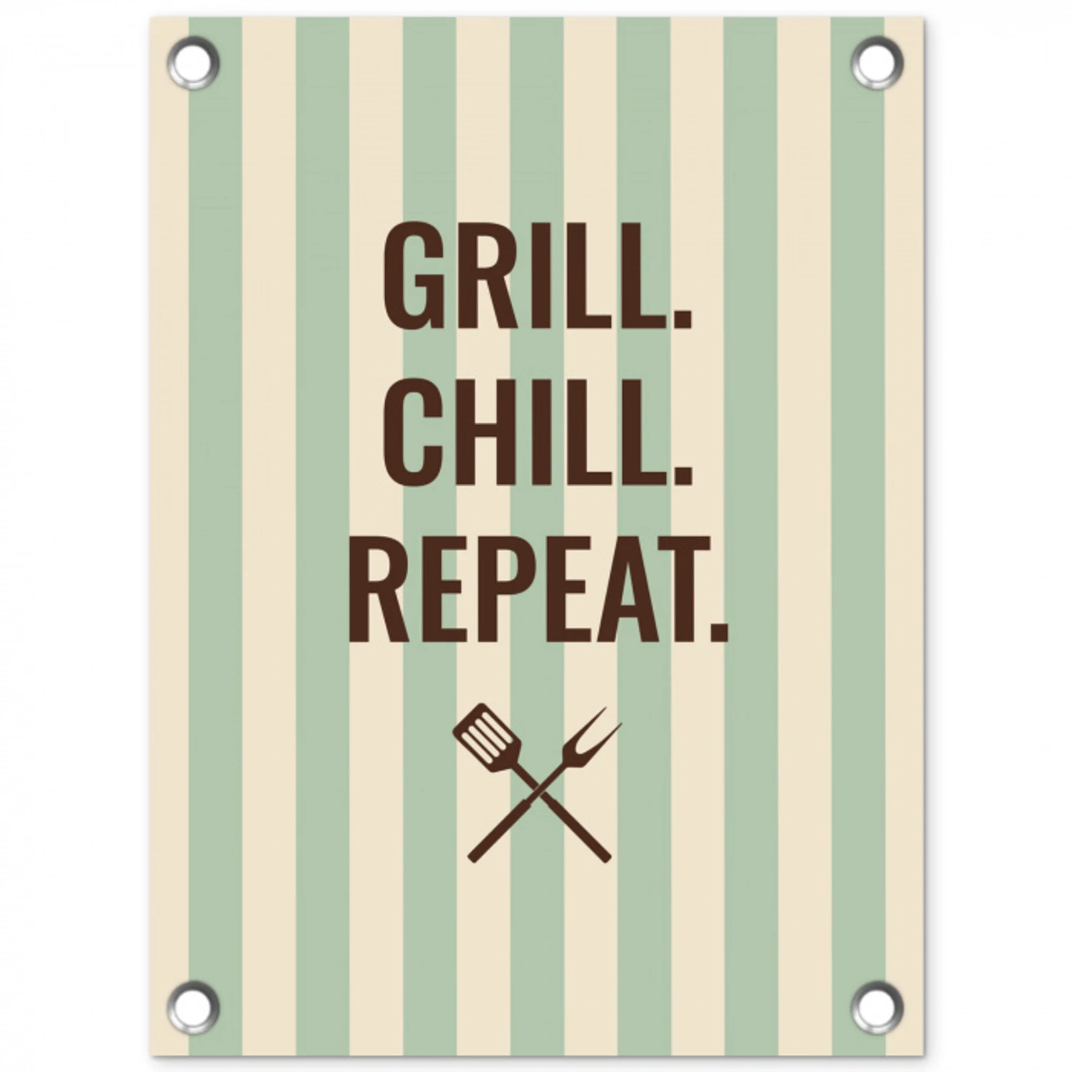 Quote - Strepen - Grill tuinposter los doek klein -3d