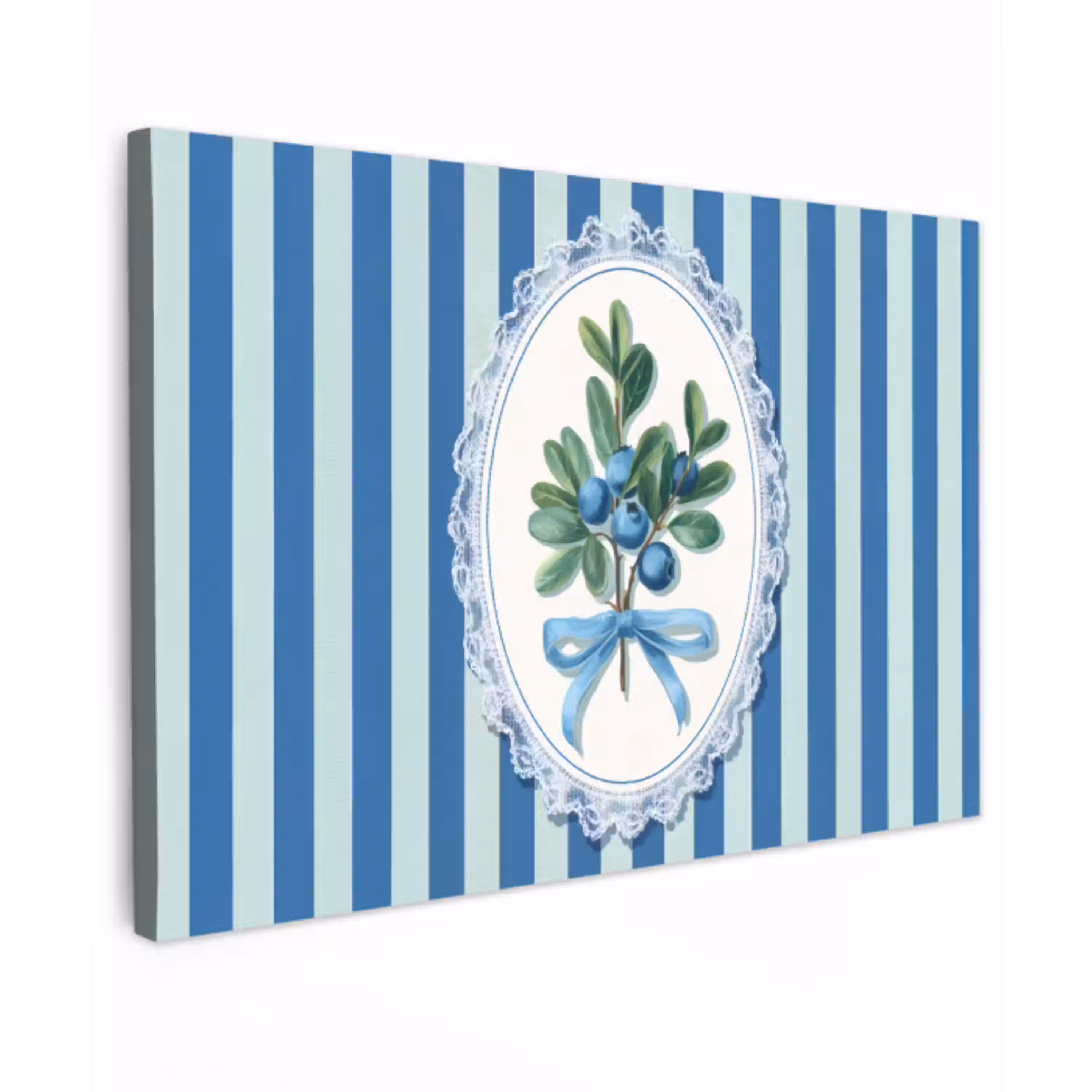 Illustratie - Bessen - Blauw - Strepen canvas 2cm klein -z3d