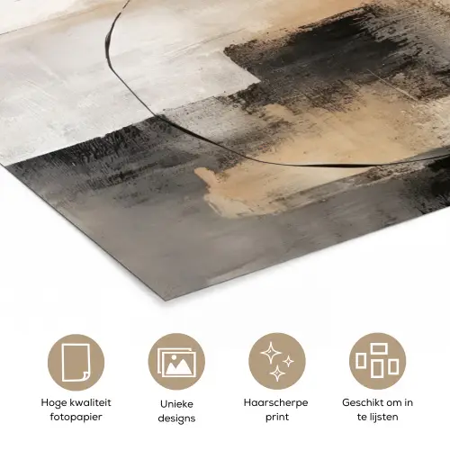 Kunst - Abstract - Grijs - Industrieel poster papier klein -closeup_NL