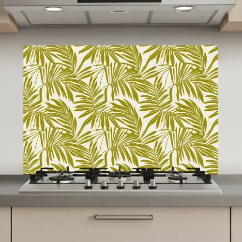 Palmblad - Patroon - Groen keuken achterwand spatscherm klein 900 -3d_website