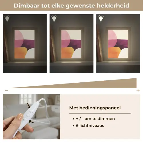 Vormen - Abstract - Kleurrijk Light Box met kabel (Tafellamp) klein -USP_dimbaarNL