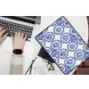 Cirkels - Bloemen - Blauw laptophoes neopreen klein 279 -bureau