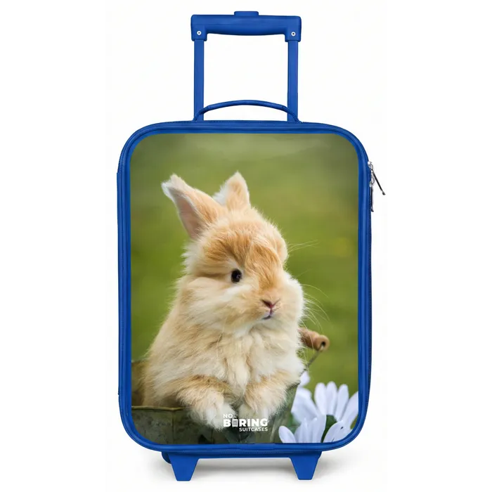Konijn in bloempot Kinderkoffer - Blauw klein -zz3dotto