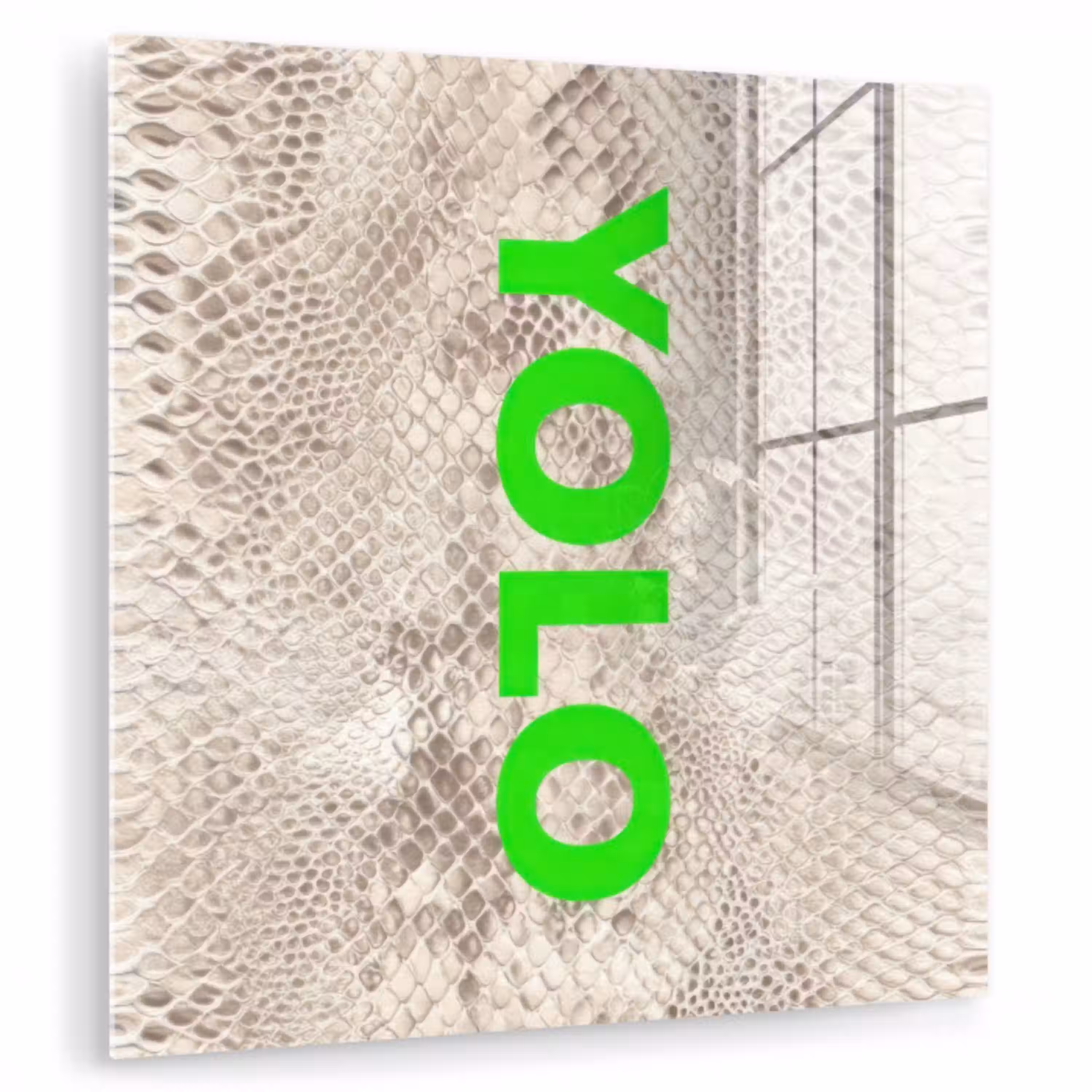 YOLO - Groen - Neon - Slangenprnt plexiglas 5mm klein -zzzproduct_nieuw