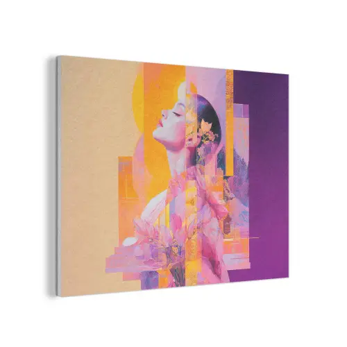 Abstract - Portret - Vrouw - Kleurrijk PET vilt klein -3d