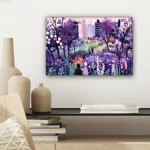 Park - Bomen - Bloemen - Gebouwen canvas 2cm klein -sfeer6