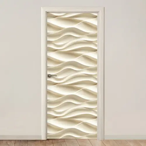 Lijnen - Golvend - Crème deurposter klein 289 -3d_beige