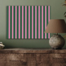 Verticale strepen - Groen - Roze PET vilt klein 837 -sfeer2
