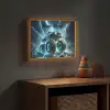 Monstertruck - Bliksem - Blauw - Jongens - Auto Light Box met batterij (Wandlamp kind) middel -sfeer5_kind