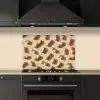 Pinda's - Patroon - Beige keuken achterwand spatscherm klein -sfeer1