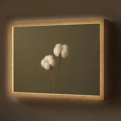 Takken - Katoen - Wit - Bollen Light Box met batterij (Wandlamp) middel -z3d_website
