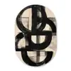 Cirkels - Lijnen - Vormen - Zwart Wandcirkel Ovaal Forex klein -3d