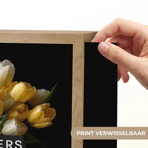 Quotes - Bloem - Tulp - Geel Light Box met batterij (Wandlamp) middel -USP_websiteprintNL