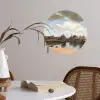 Gezicht op Delft - Schilderij van Johannes Vermeer Wandcirkel behangsticker klein -sfeer3