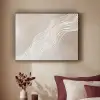 Golvende lijnen - Vloeiend - Zandkleurig Textielframe zwart klein -sfeer1