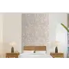 Bloemenprint - Grijs - Crème fotobehang vinyl groot 64 -bed