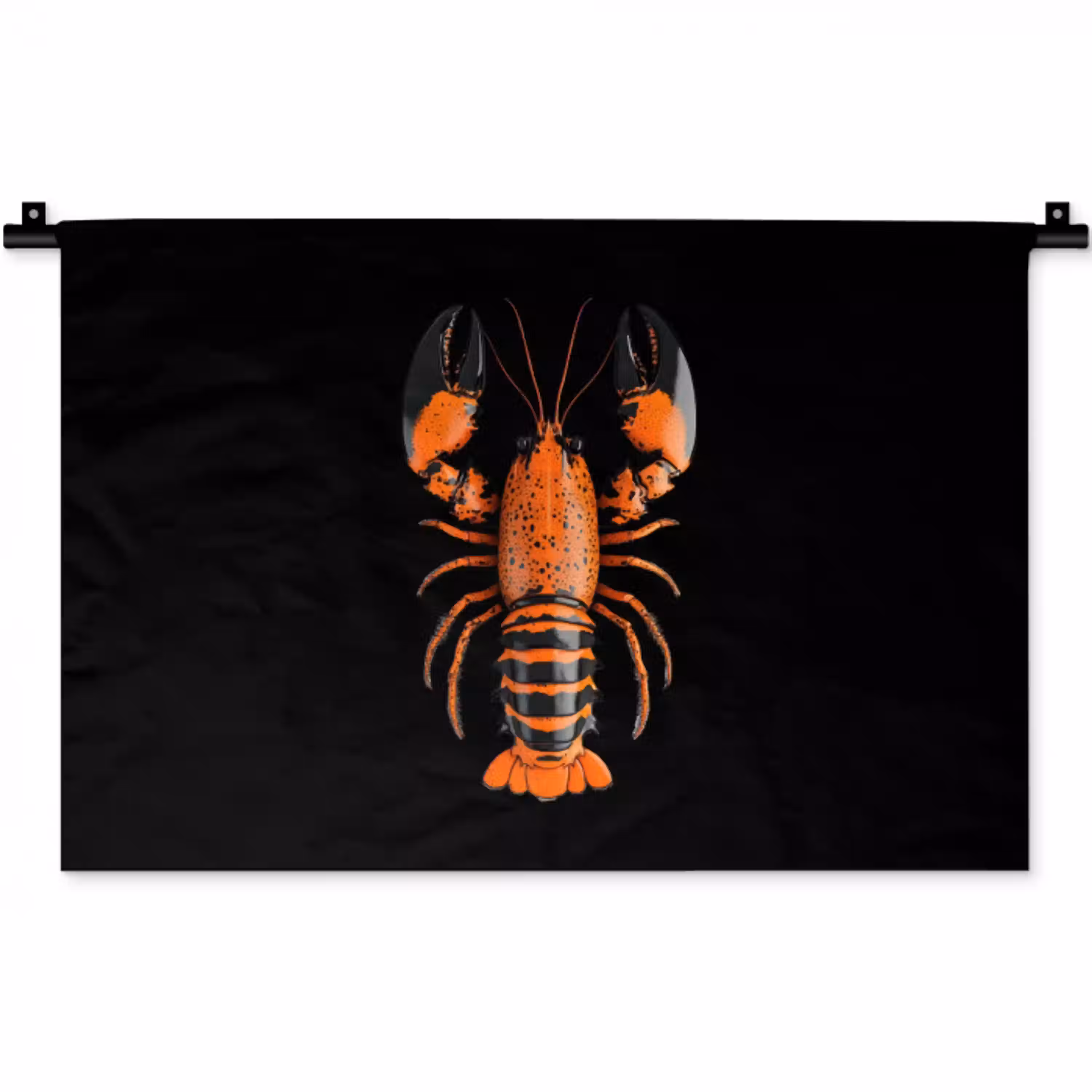 Kreeft - Oranje - Zwart - Modern Wandkleed katoen klein -zz3d