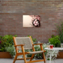Roze - Bloesems - Eieren Tuinposter op houten frame 2 cm dik klein -sfeer3
