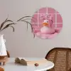 Badeend -Strik - Roze Akoestische PET Vilt - Rond klein -sfeer3