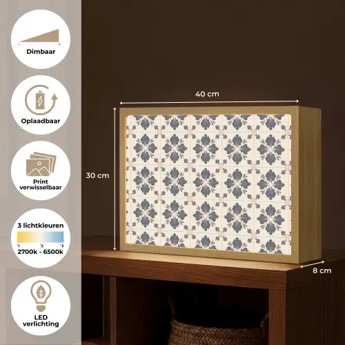 Bladvorm - Klassiek - Kleurrijk Light Box met batterij (Wandlamp) middel 907 -USP_websiteoverzichtNL