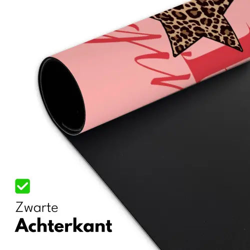 Star girl - Roze - Panter - Ster Muismat XXL klein -sfeer2