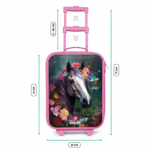 Paard in kleurrijke bloemen Kinderkoffer - Roze klein -productfoto_formaten