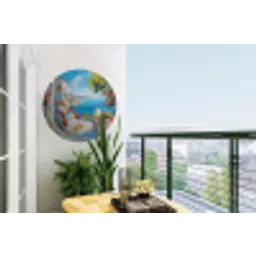 Landschap - Bloemen - Natuur - Zomer Wandcirkel tuinposter met ringen klein -buiten1