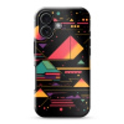 Piramides - Cirkels - Neonkleuren - Geometrisch Toughcase MagSafe Apple iPhone 17 klein -3d