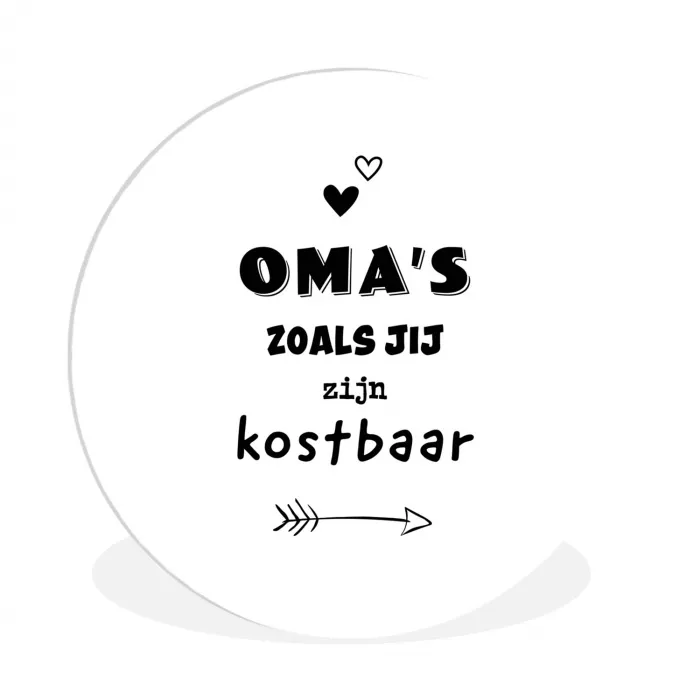 Quotes - Oma's zoals jij zijn kostbaar - Spreuken - Oma Wandcirkel kunststof plaat 5mm dik klein -3d