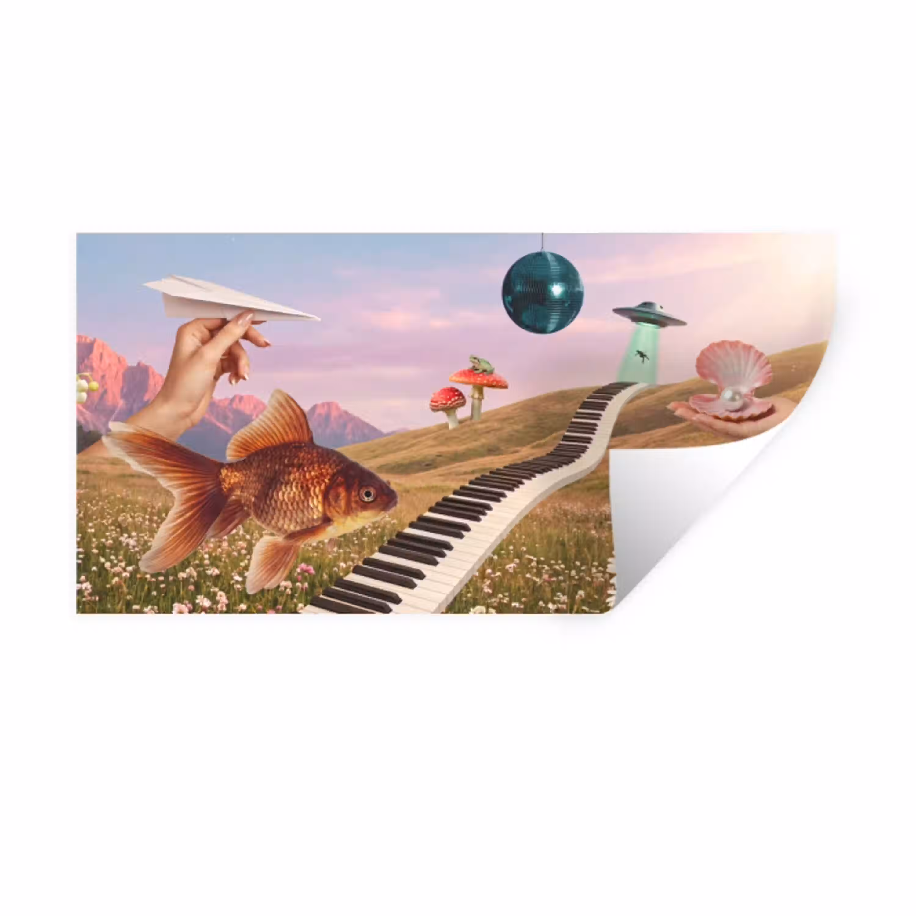 Vis - Natuur - Abstract Muursticker klein -3d