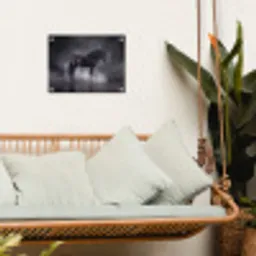 Paard - Magisch - Zwart tuinposter los doek klein -sfeer7