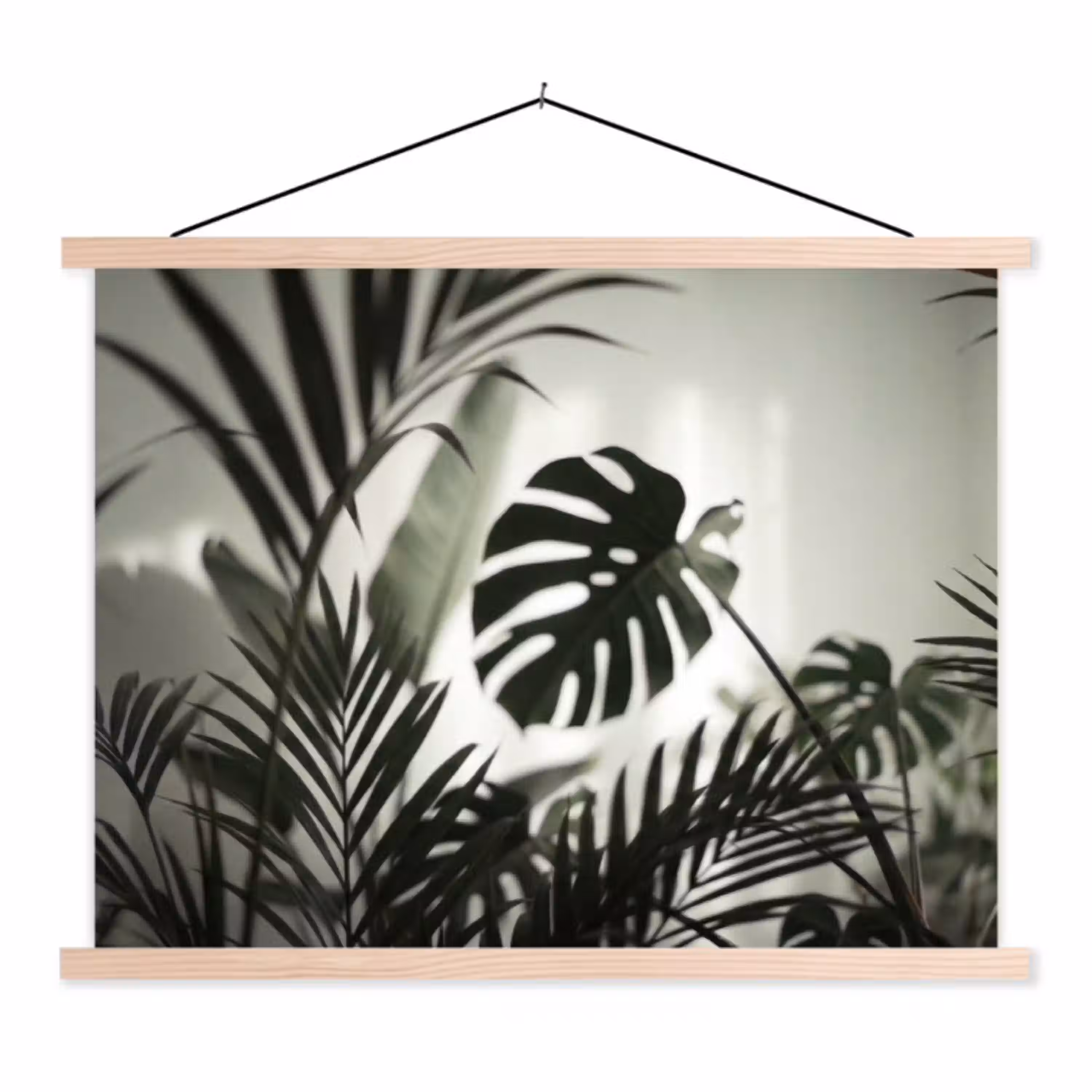 Planten - Bladeren - Natuur - Minimalistisch - Groen textielposter latten blank klein -3d
