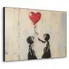 Street art - Banksy - Ballon - Graffiti - Hart Textielframe zwart klein -3d