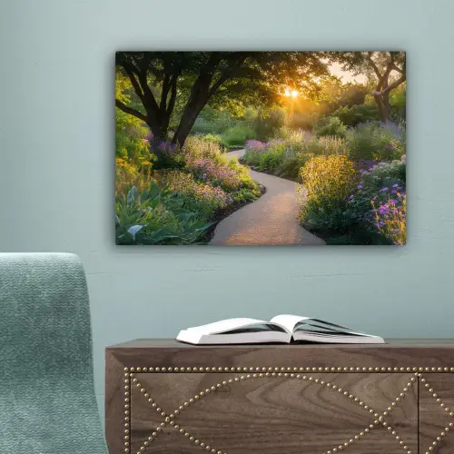 Pad - Bloemen - Park canvas 2cm klein -sfeer4