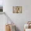 Gezicht - Vrouw - Bladeren - Goud tuinposter los doek klein -sfeer8