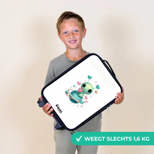 Lief buitenaards wezentje met hartje Kinderkoffer - Zwart klein -sfeer4_NL