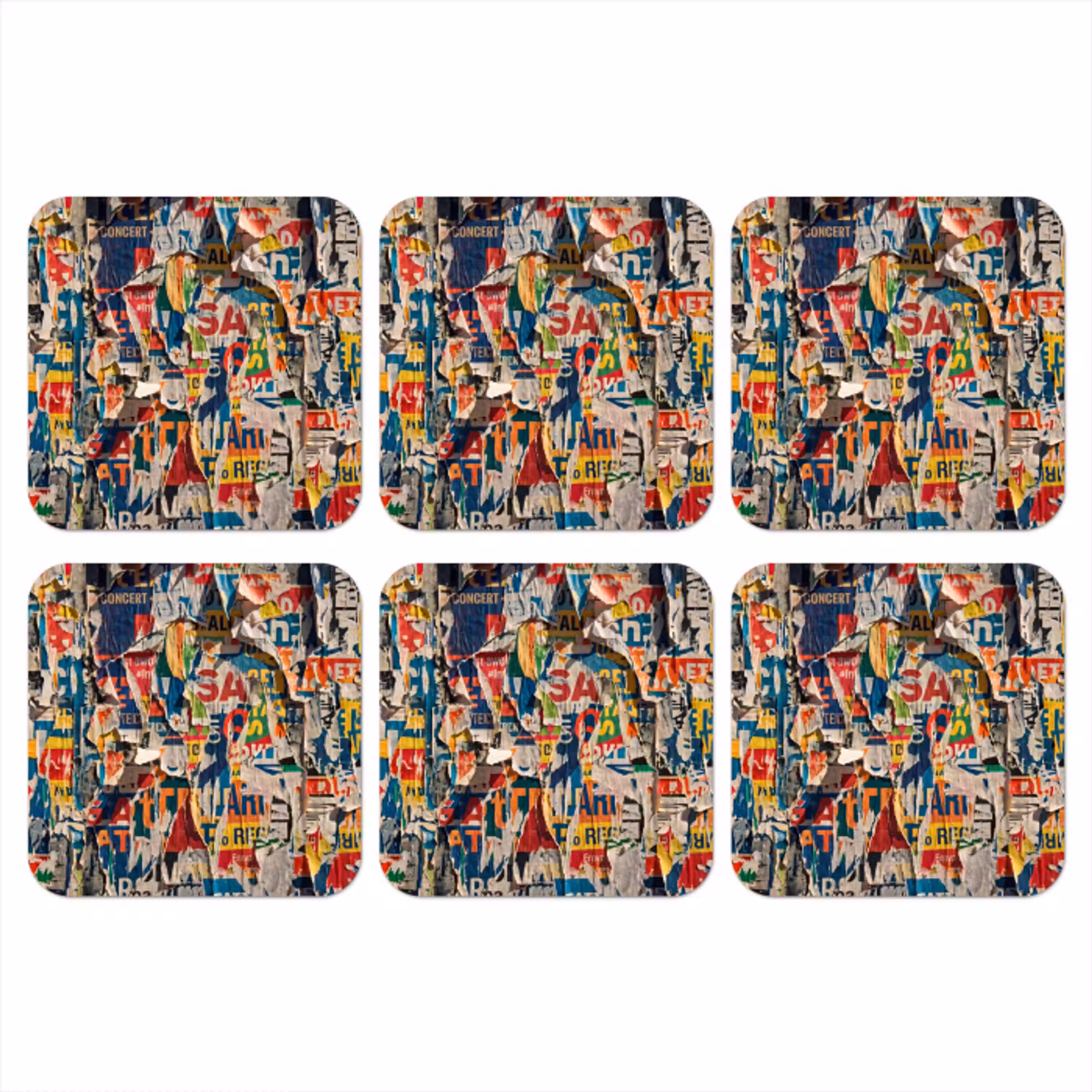 Abstract - Gelaagd papier - Urban - Modern - Kleurrijk onderzetter kurk middel -3d