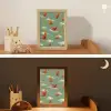Dinosaurussen - Wolken - Sterren - Oranje Light Box met kabel klein -sfeer3_kind