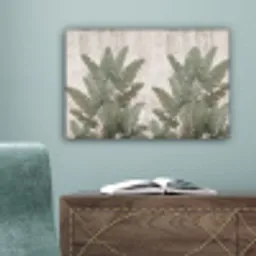 Bananenbladeren - Beton - Groen canvas 2cm klein -sfeer4