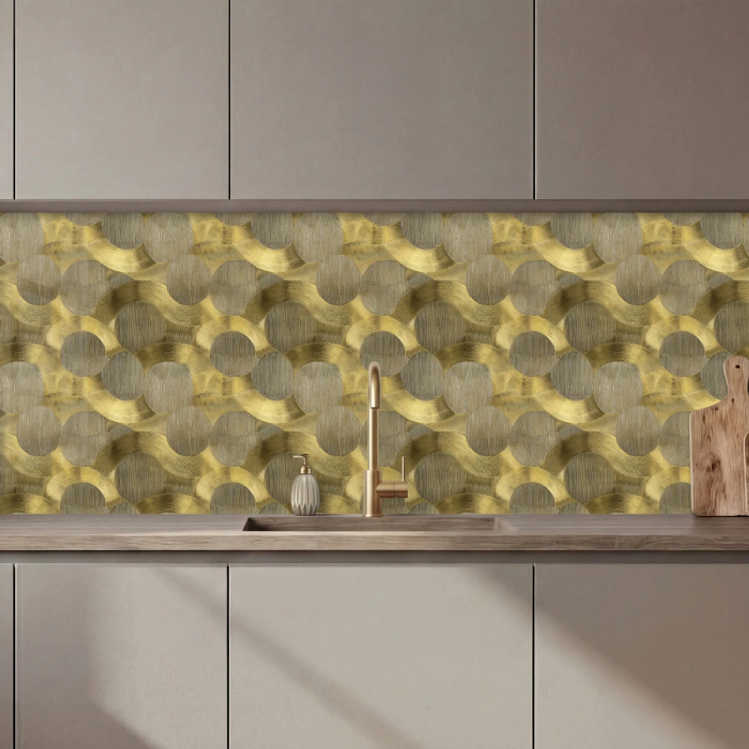 Modern - Geometrisch - Goud keuken achterwand 2 middel 871 zz_3dshopping
