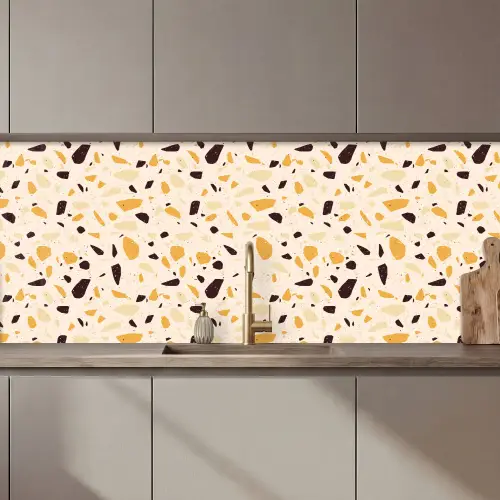 Terrazzo -  Patroon - Geel - keuken achterwand 2 middel 871 zz_3dshopping