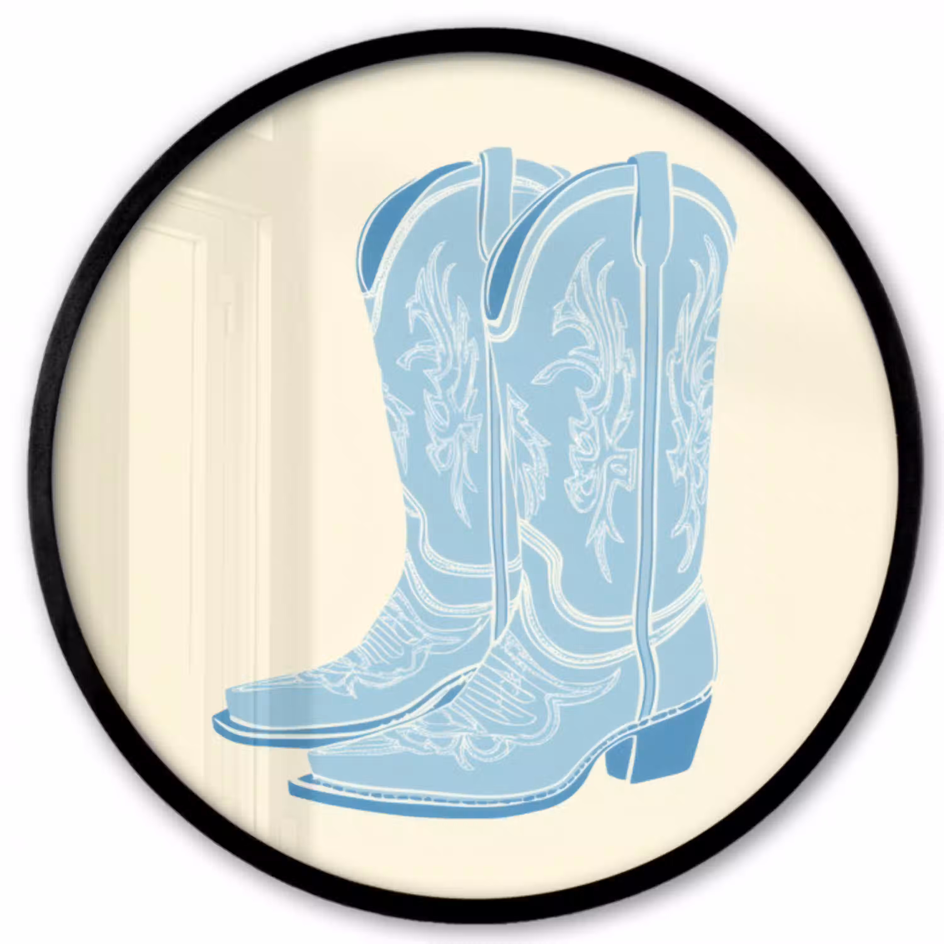 Illustratie - Cowboylaarzen - Patroon Fotolijst rond zonder passe partout klein -3d