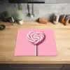 Snoep - Lolly - Hart- Roze Inductie beschermer vinyl 3mm middel -sfeer5