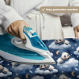 Panda's - Slapen - Blauw Wandkleed katoen klein 269 -sfeer9