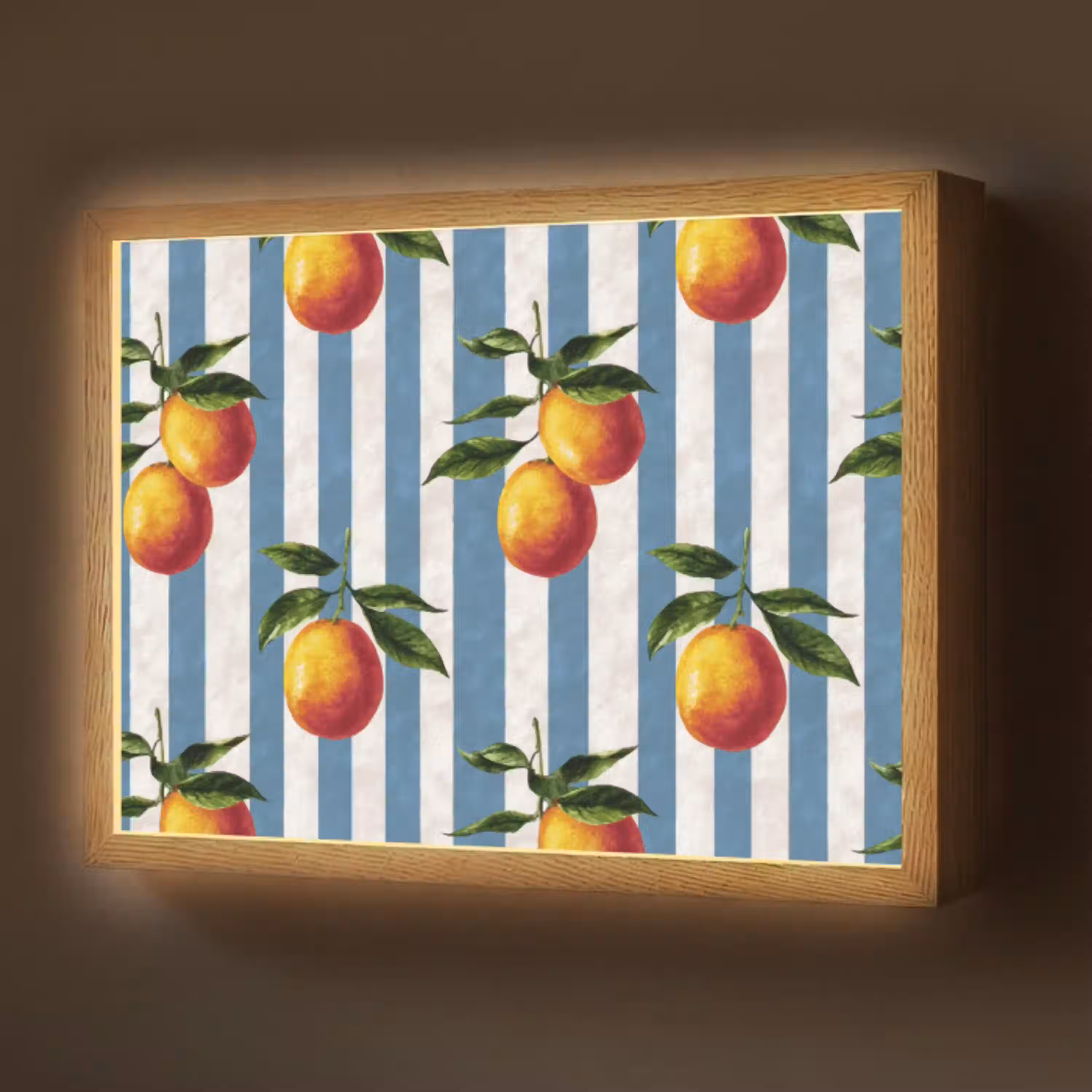 Strepen - Citroen - Blauw Light Box met batterij (Wandlamp) middel 907 -z3d_website