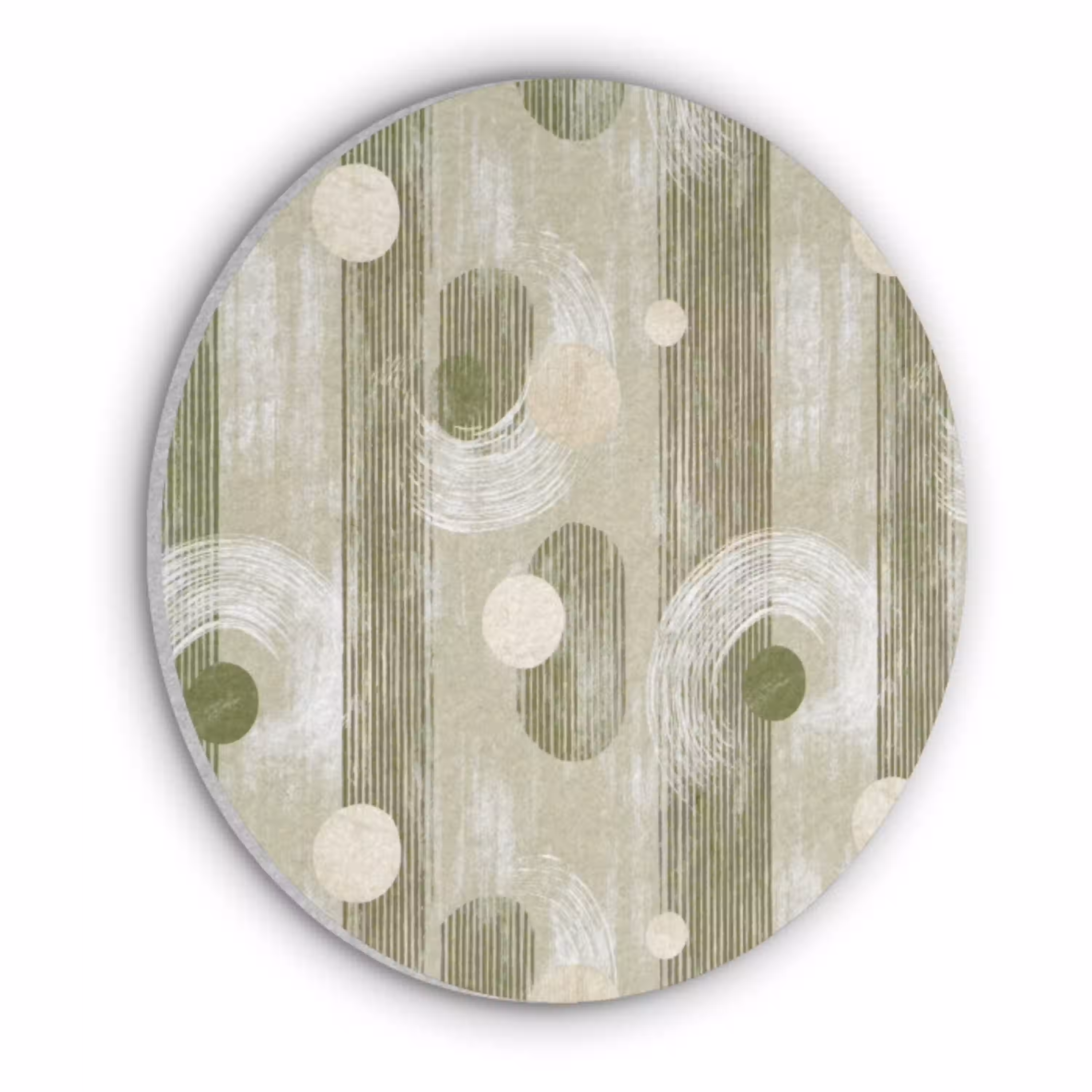 Artistiek - Modern - Groen Akoestische PET Vilt - Rond klein 838 -3d