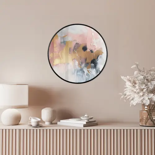 Abstract - Pastel kleuren - Goud - Modern - Aesthetic Fotolijst rond zonder passe partout klein -sfeer3