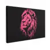 Leeuw - Zwart - Roze - Neon Tuinposter op houten frame 2 cm dik klein -3d